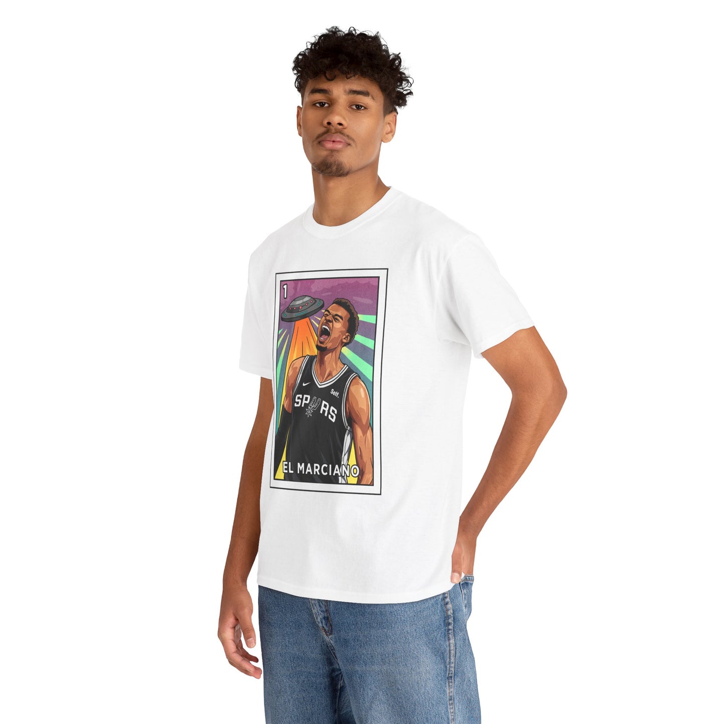 Nathan But Net Short Sleeve T-Shirt 'El Marciano' Spurs Basketball Lotería Style Tee