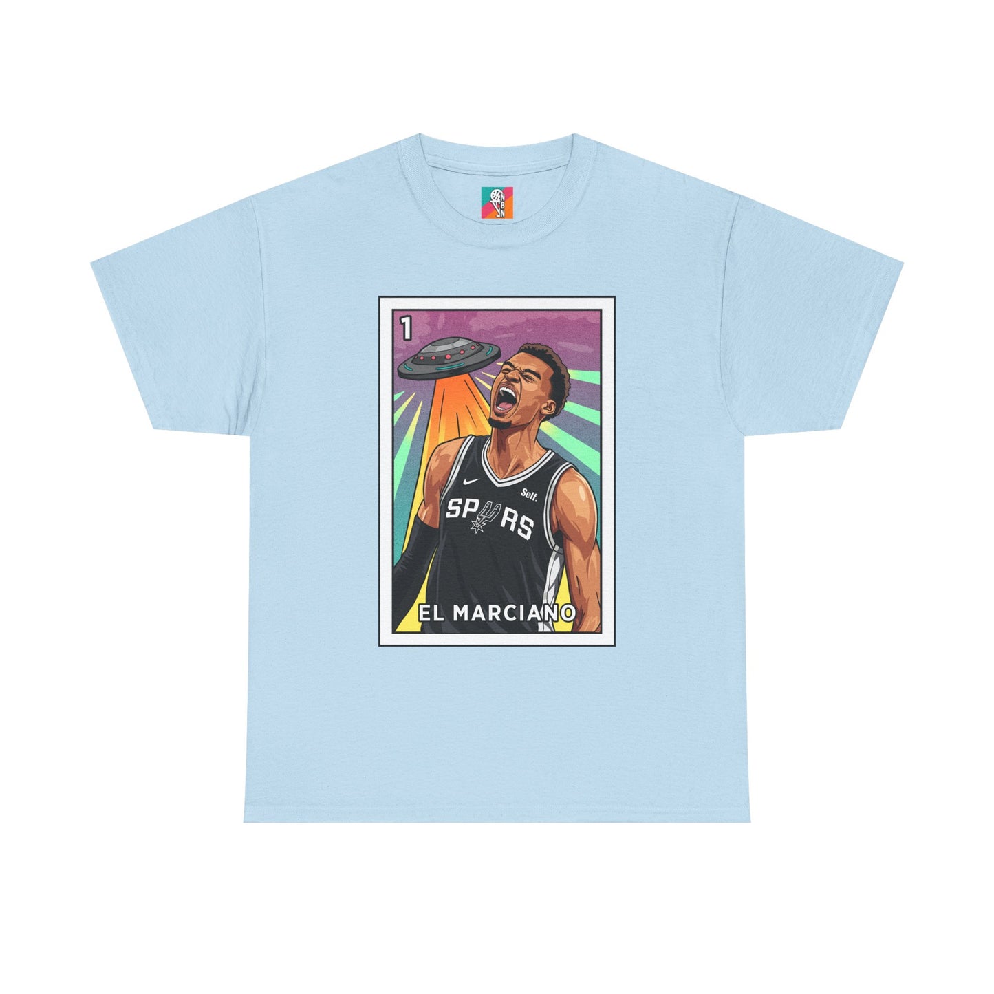 Nathan But Net Short Sleeve T-Shirt 'El Marciano' Spurs Basketball Lotería Style Tee