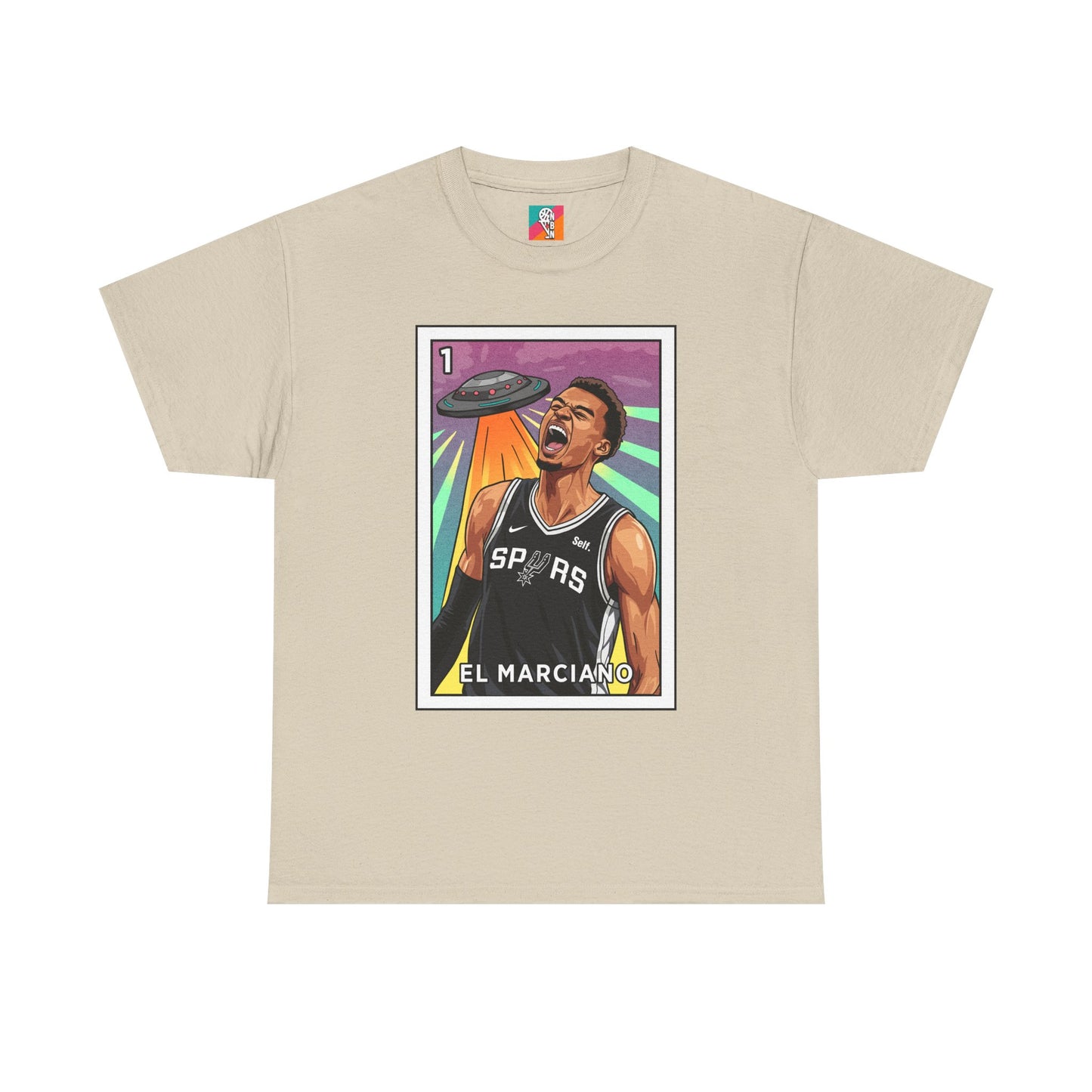 Nathan But Net Short Sleeve T-Shirt 'El Marciano' Spurs Basketball Lotería Style Tee