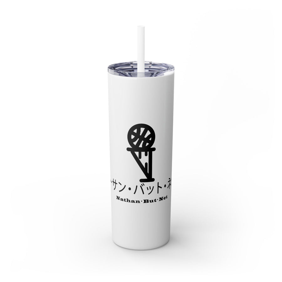 Nathan But Net Katakana Skinny Tumbler with Straw, 20oz