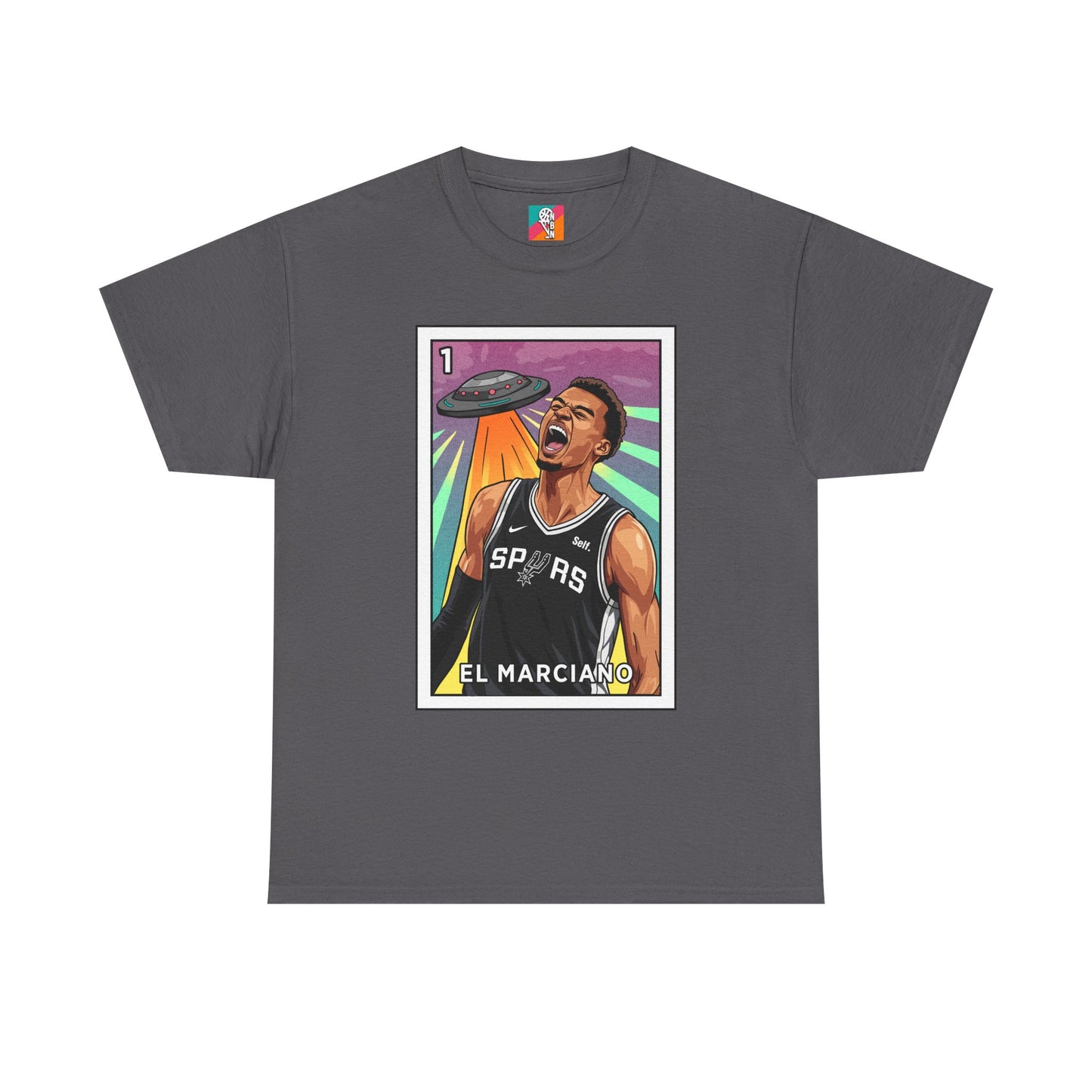 Nathan But Net Short Sleeve T-Shirt 'El Marciano' Spurs Basketball Lotería Style Tee