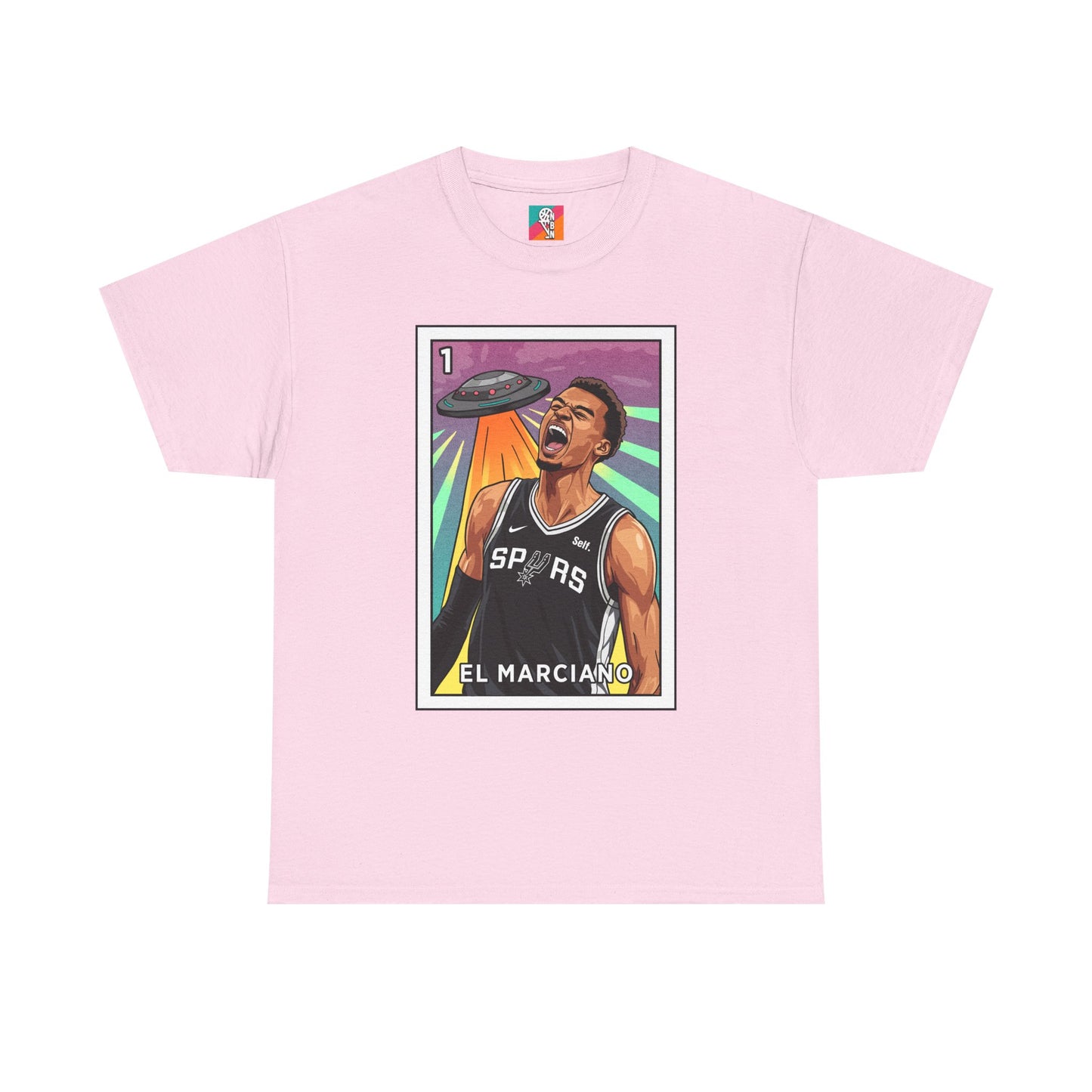 Nathan But Net Short Sleeve T-Shirt 'El Marciano' Spurs Basketball Lotería Style Tee