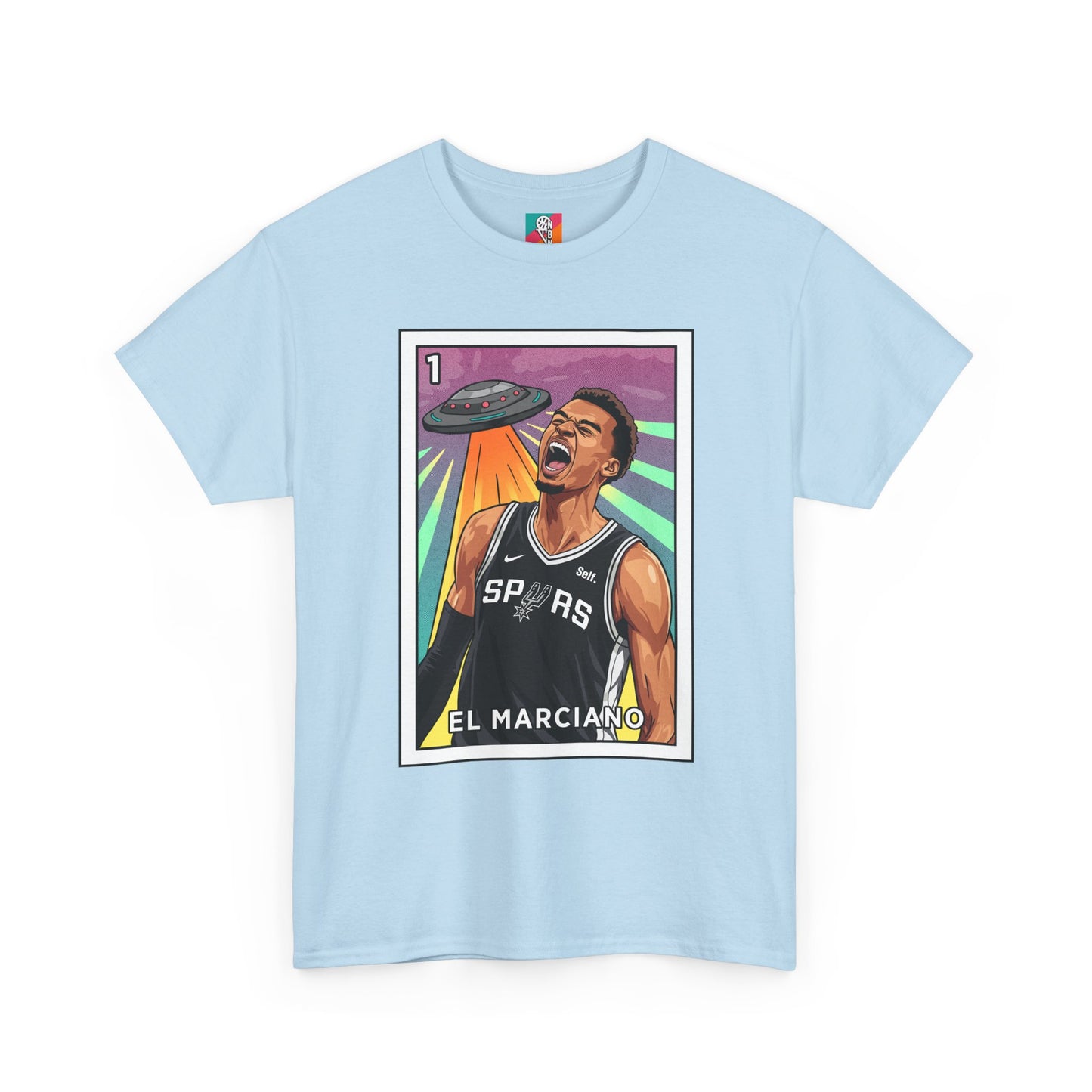 Nathan But Net Short Sleeve T-Shirt 'El Marciano' Spurs Basketball Lotería Style Tee