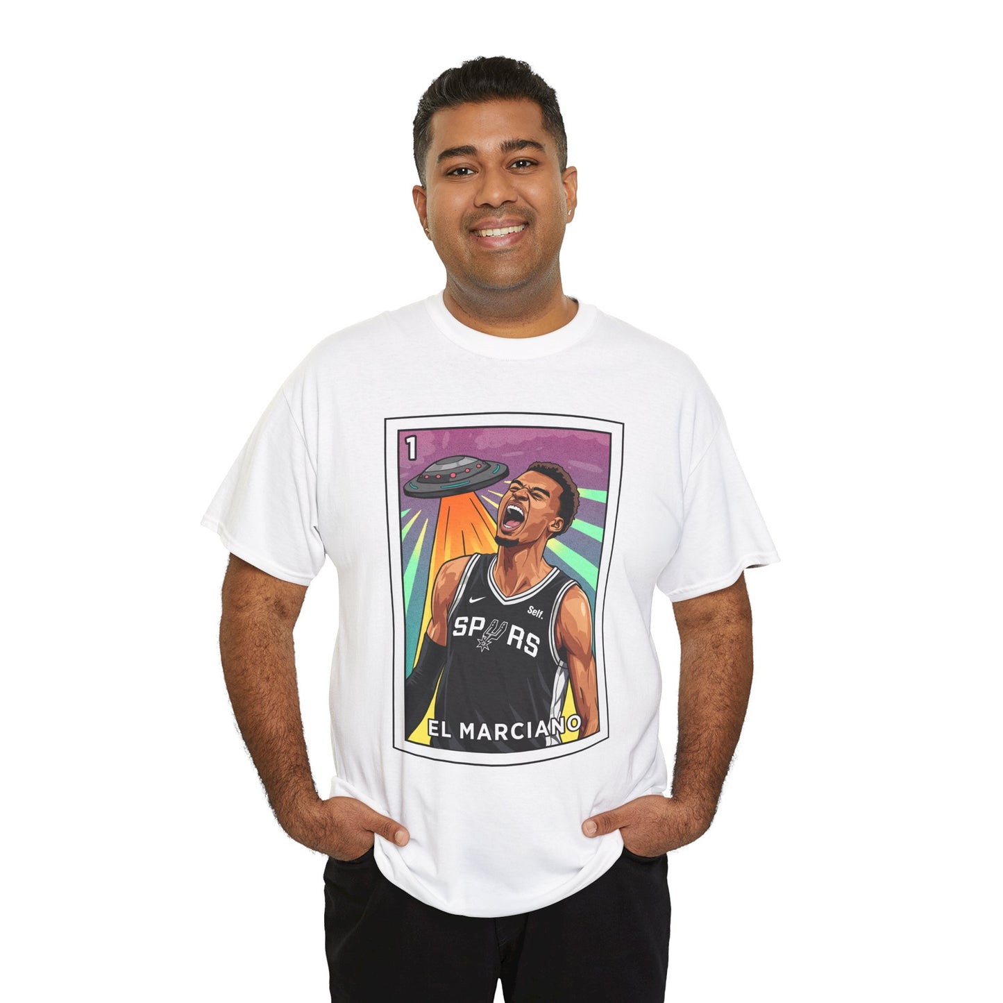 Nathan But Net Short Sleeve T-Shirt 'El Marciano' Spurs Basketball Lotería Style Tee