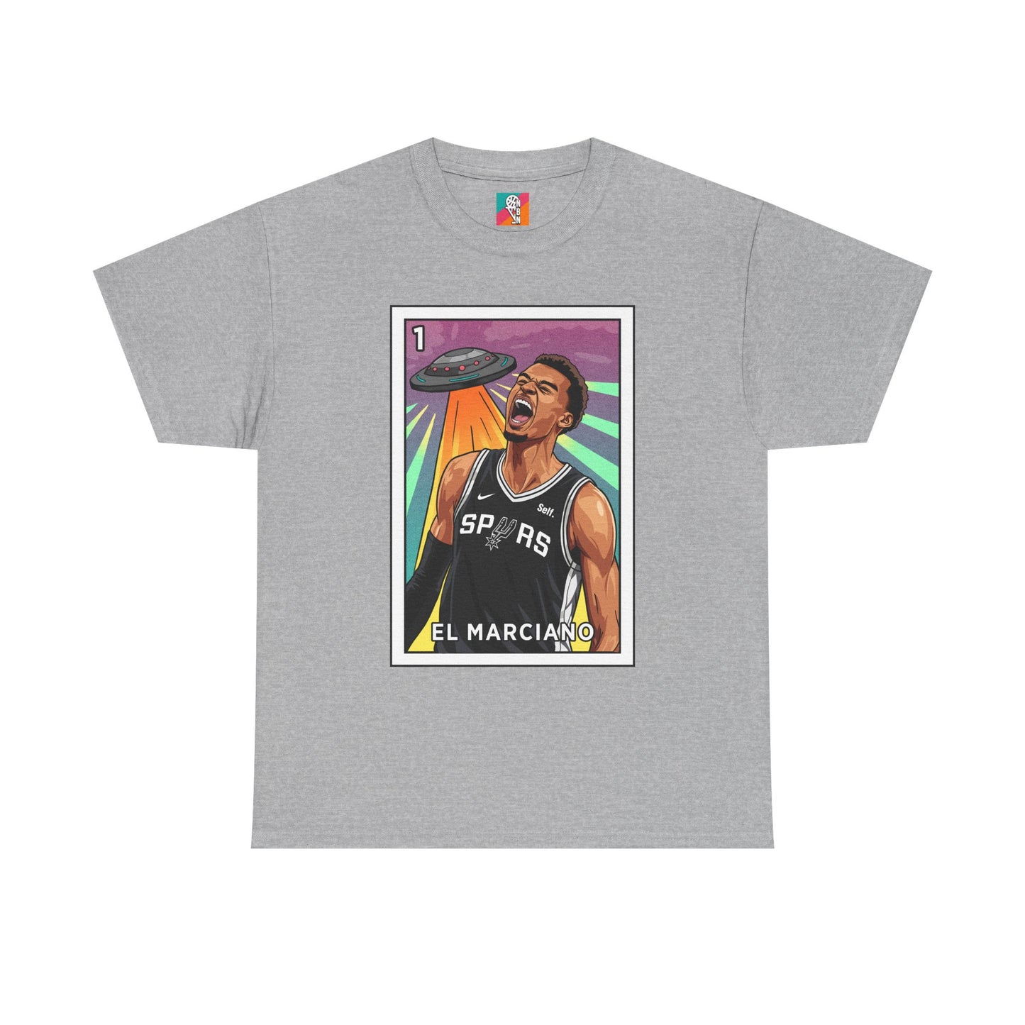 Nathan But Net Short Sleeve T-Shirt 'El Marciano' Spurs Basketball Lotería Style Tee