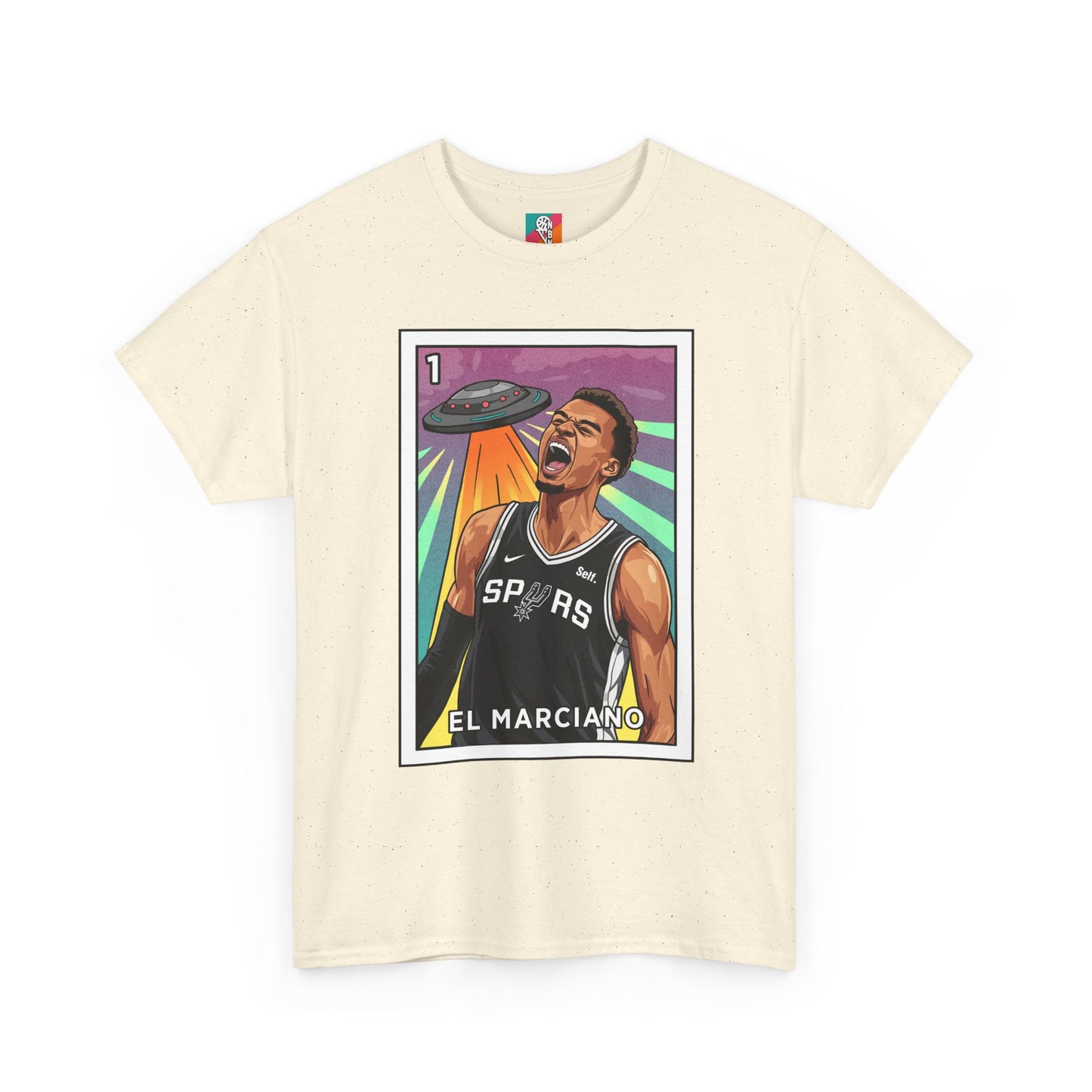Nathan But Net Short Sleeve T-Shirt 'El Marciano' Spurs Basketball Lotería Style Tee