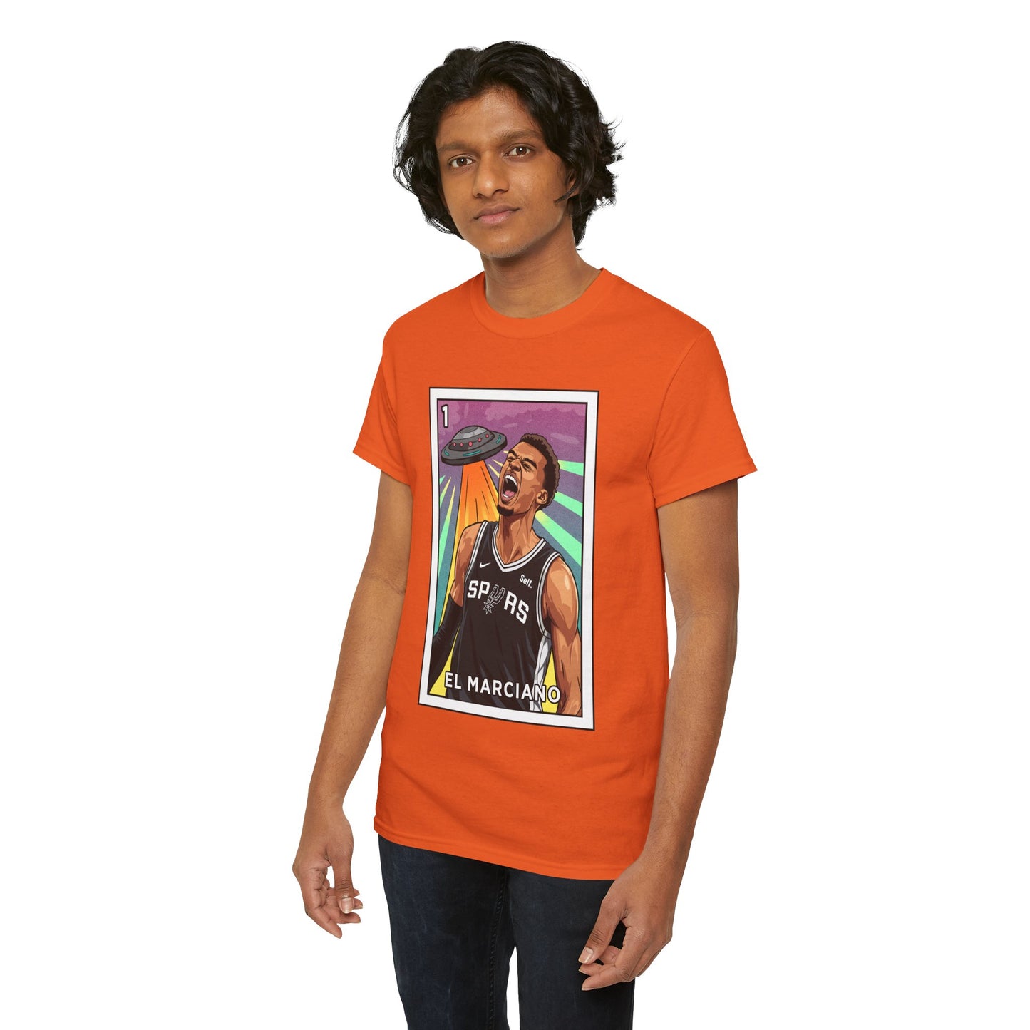 Nathan But Net Short Sleeve T-Shirt 'El Marciano' Spurs Basketball Lotería Style Tee