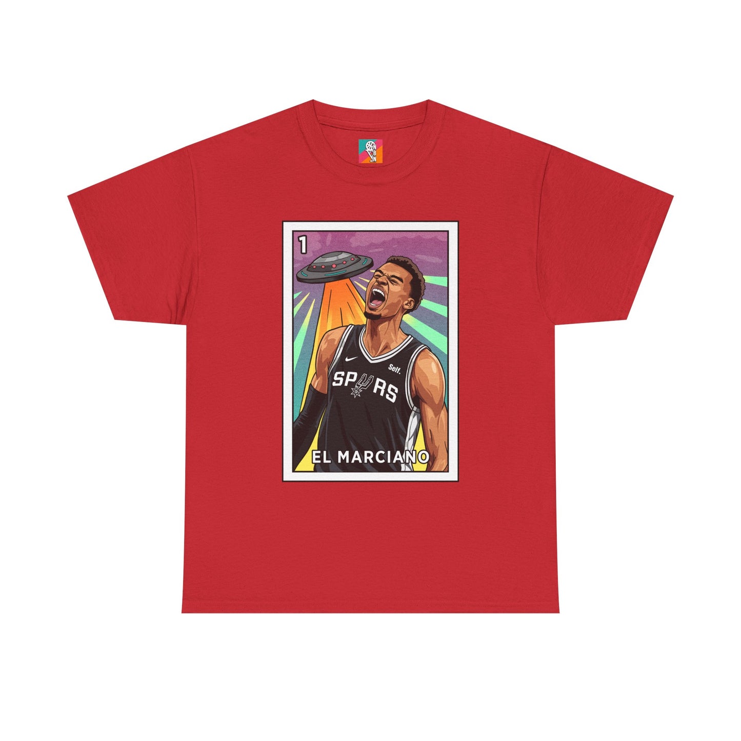 Nathan But Net Short Sleeve T-Shirt 'El Marciano' Spurs Basketball Lotería Style Tee