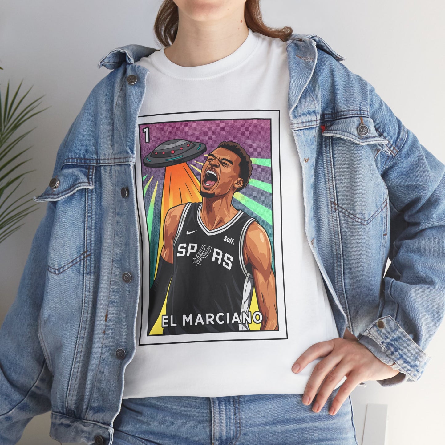 Nathan But Net Short Sleeve T-Shirt 'El Marciano' Spurs Basketball Lotería Style Tee