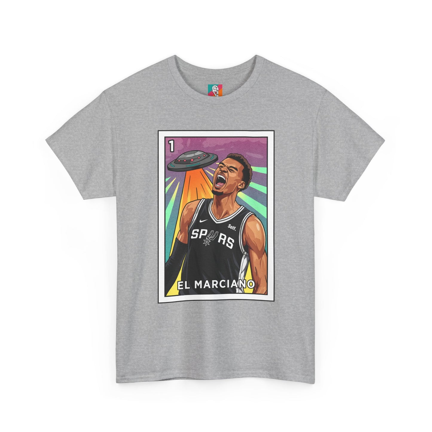 Nathan But Net Short Sleeve T-Shirt 'El Marciano' Spurs Basketball Lotería Style Tee