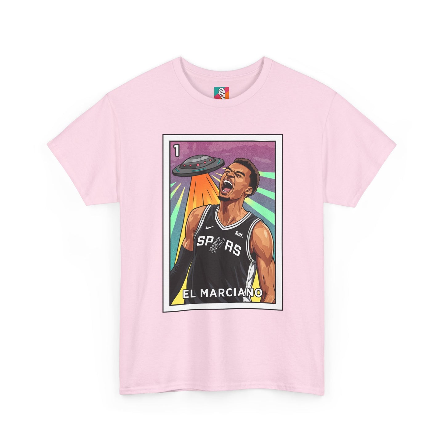 Nathan But Net Short Sleeve T-Shirt 'El Marciano' Spurs Basketball Lotería Style Tee