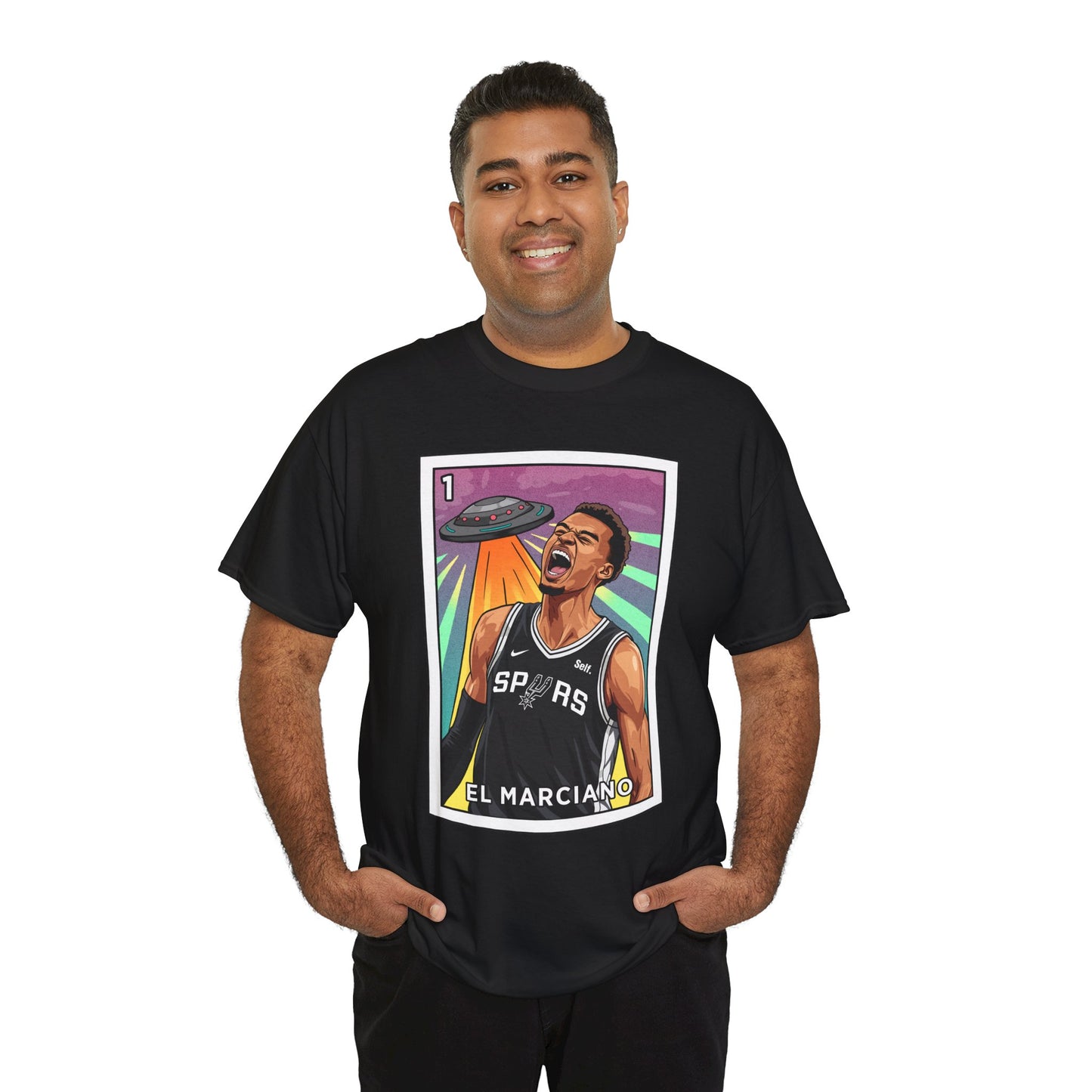 Nathan But Net Short Sleeve T-Shirt 'El Marciano' Spurs Basketball Lotería Style Tee