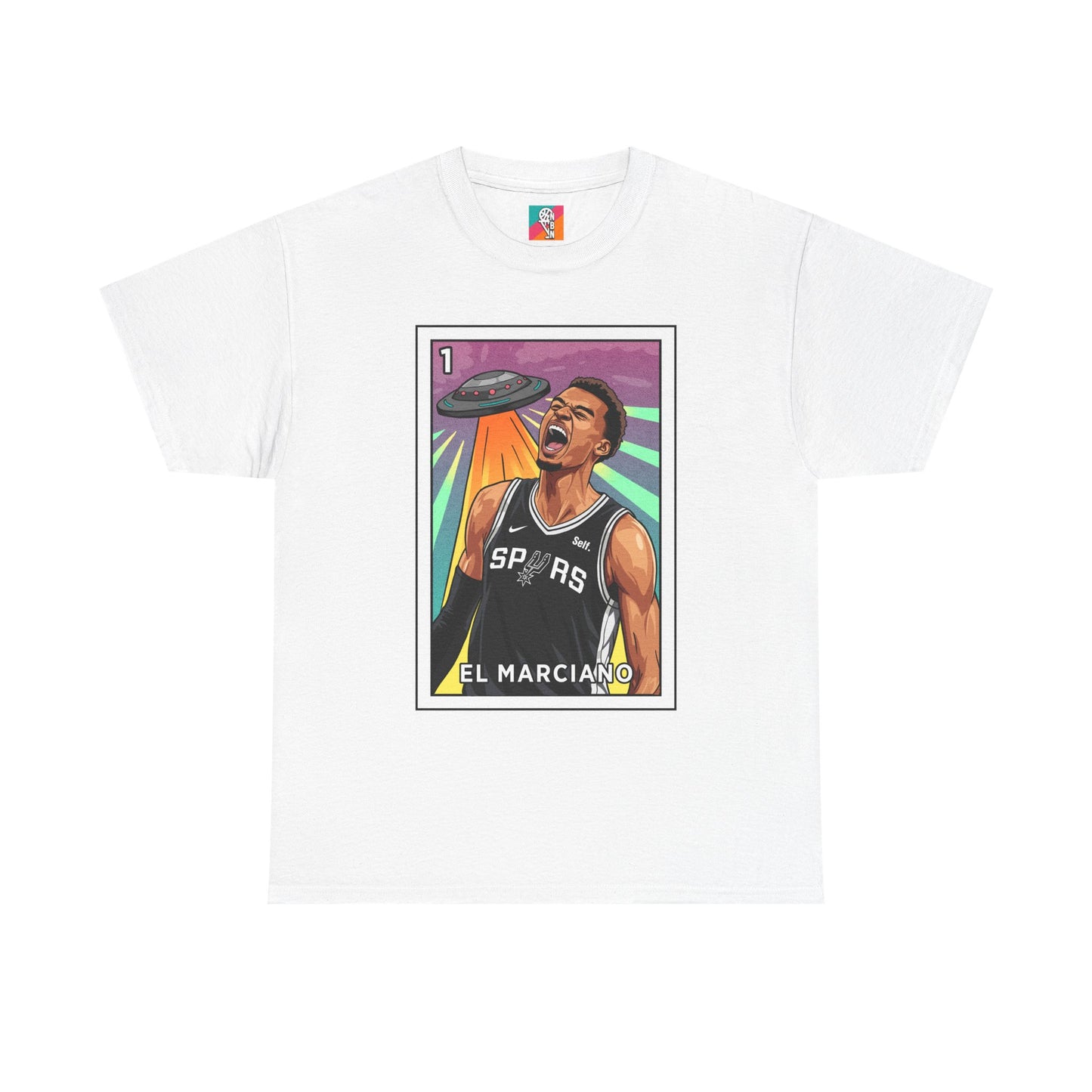 Nathan But Net Short Sleeve T-Shirt 'El Marciano' Spurs Basketball Lotería Style Tee